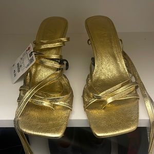 Zara gold heels